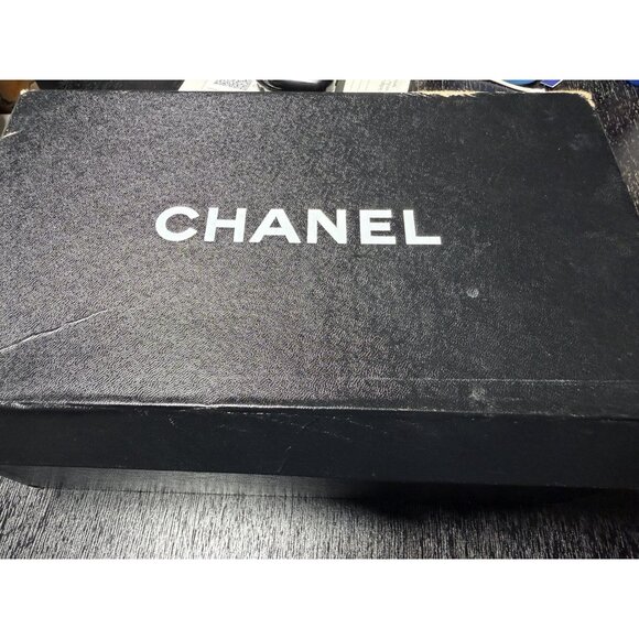 Chanel Shoes Beige Black Womens Lambskin Leather Espadrilles Size 36 US 6 - Picture 3 of 10